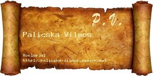 Palicska Vilmos névjegykártya